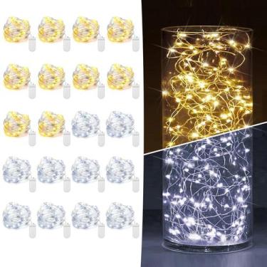 Imagem de Pacote de 20 Fairy Lights HOBAYS, operado por bateria, 2 m 20 LED