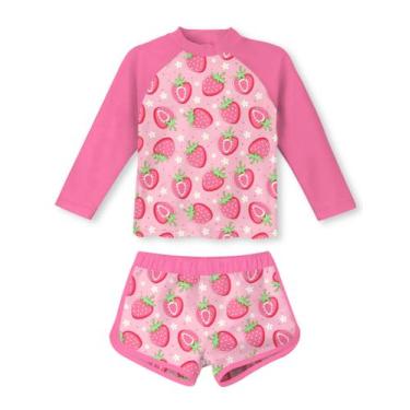 Imagem de Maiô Vogseek Little Girls Strawberries Pink Tamanho 6