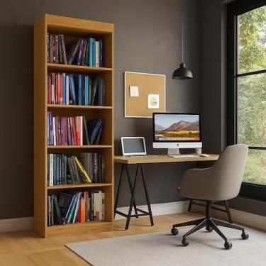 Imagem de Livreiro Encanto Aberto Para Quarto Sala De Leitura Moderna - Casa Rom
