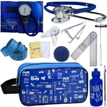 Imagem de Kit Necessaire Fisioterapia Goniometro Martelo Buck Fita Imc Premium, 
