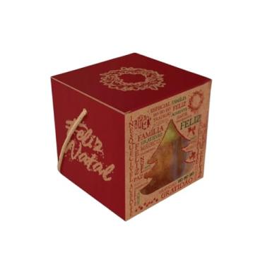 Imagem de Ideia Embalagens, Caixa Mini Panetone Visor e Alça Natal Essência 5638-10 cx