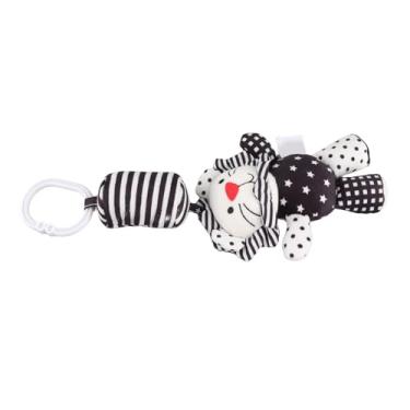 Imagem de ZJchao Brinquedos Pendurados para Academia de Bebês, Brinquedos para Assento de Carro Pendurados para Bebês para Brincar Tapete de Pano de Chocalho para Com Bordado Requintado para de 3 Meses ou Mais (Pingente de leão listrado preto e branco)