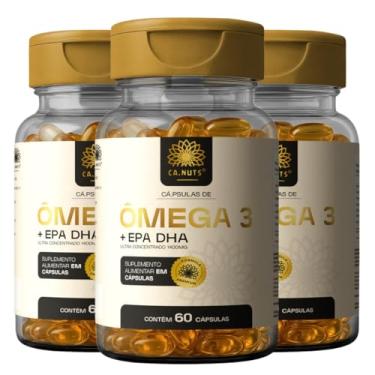 Imagem de Ômega 3 1400mg Rico em EPA DHA Ultra Concentrado Ca.nuts 60 Cápsulas (3 Potes - 180 Cápsulas)
