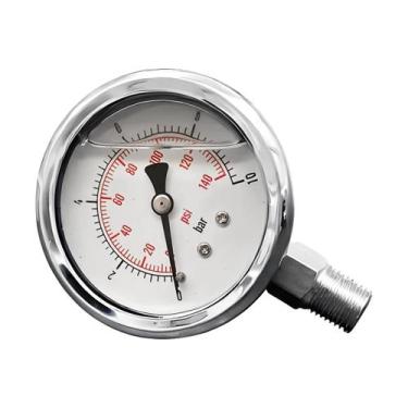 Imagem de Manômetro com Glicerina 63mm 0 a 10 Bar Rosca 1/4 BSP - Engarb