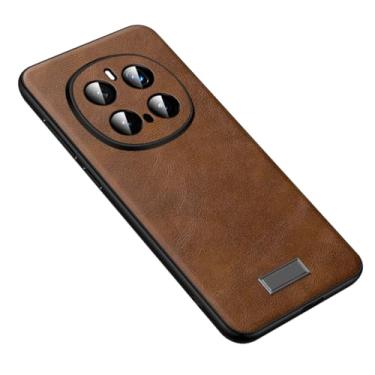 Imagem de HAOMRIYL Capa de couro para Honor Magic 8 Pro/8, proteção de lente de câmera com tudo incluído, fina, minimalista, à prova de choque, estilo comercial, marrom, 8Pro