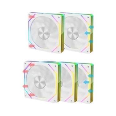 Imagem de Ventoinha De Resfriamento Para Gabinete De Computador 12CM ARGB Ice Wh