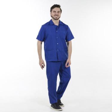 Imagem de Conjunto Masculino em Tecido Oxford para Serviços Gerais Jaleco Aberto