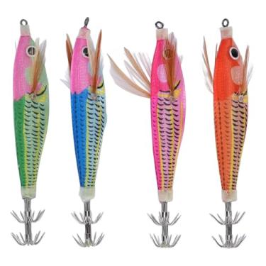 Imagem de RiToEasysports Squid Jig, Glow Squid Jigs Camarão Iscas de Pesca Artificiais para Polvo de Choco
