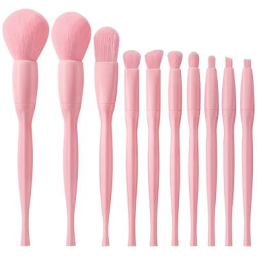 Imagem de 10 conjuntos de pincéis de maquiagem macios ao toque, pincéis de maquiagem em pó, pincel de blush, pincel de sombra para maquiagem diária no rosto