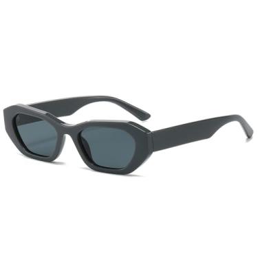 Imagem de Óculos de Sol Olho de Gato Feminino UV400 Masculino Punk Degradê para Esportes ao Ar Livre, Corrida e Ciclismo, Cinza