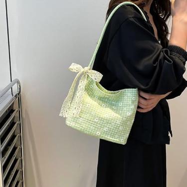 Imagem de Bolsa transversal floral nas axilas – Bolsa de ombro pequena moderna para mulheres com fecho de zíper, Verde, Medium, Mochila casual