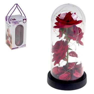 Imagem de Luminária Rosas Na Cúpula Led Vermelha Decoração Presente - Art House