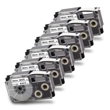 Imagem de Fita de etiqueta Pristar XR-18WE 18 mm preta sobre branco, pacote com 