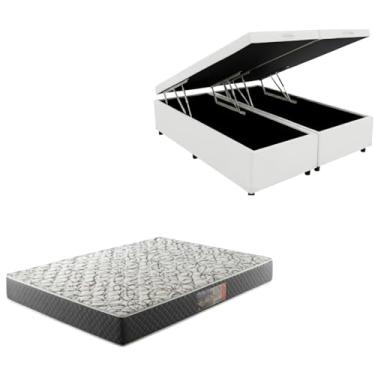 Imagem de Cama Box Baú Bipartida Blindada com Colchão de Espuma D33 20cm (CORINO BRANCO, Queen)