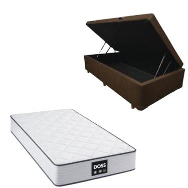 Imagem de Cama Box Baú Blindada com Colchão Doss Molas Ensacadas 30cm (SUEDE MARROM, Solteiro)