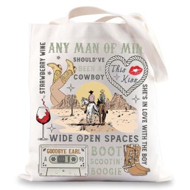 Imagem de G2TUP Western Country Singer Tote Bag Cantor Álbum Fã Presente Deveria ter sido uma Bolsa de Ombro Cowboy Country Musical Merch, Been a Cowboy, Large