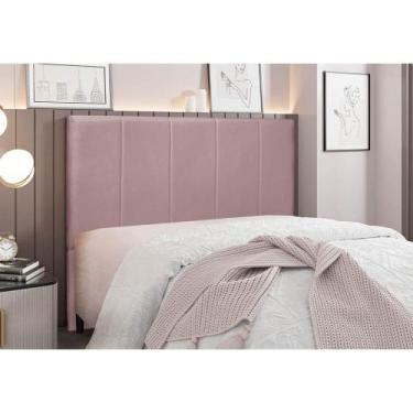 Imagem de Cabeceira Cama Box King 195 cm Arizona Veludo Lilás S04 - D'Rossi - DR
