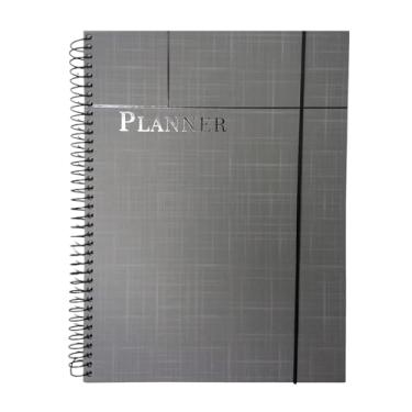 Imagem de Planner de Organização e Produtividade | Gerenciamento Diário de Tarefas, Metas e Finanças | Capa Dura com Elástico, 96 Folhas | Ideal para Estudos, Trabalho e Rotina Pessoal | Cores: Preto, Azul, Cinza e Rosa (Planner Cinza)