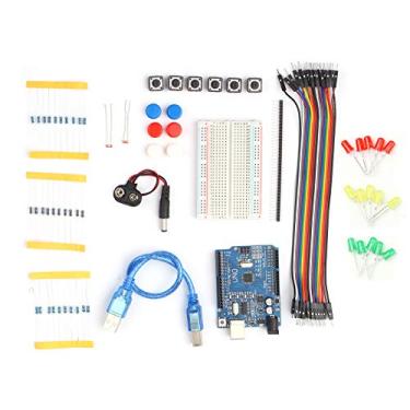 Imagem de Andoer Kit para iniciantes Kit de aprendizado para iniciantes com placa de ensaio LED Jumper Wire Botões Substituição de componentes eletrônicos para Arduino UNO R3