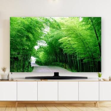 Imagem de Capa de TV para TV à prova de poeira 81.3-203.2 cm interior LCD/LED protetor de tela plana antiestática capas para pendurar/desktop/tela curva protetora universal-verde-4||81.3 cm (80*50 cm)