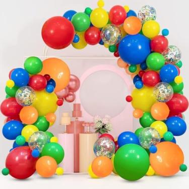 Imagem de Kit 120 Balões de Látex Coloridos para Festa e Aniversário com Corrente e Dispensador – Decoração Infantil e Adulto