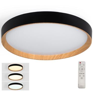 Imagem de Luminaria Plafon 3 Tons Led Iluminaçao Comercial Residencial Controle Remoto Quarto Sala Ambiente Moderno