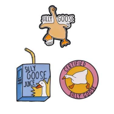 Imagem de Conjunto de broches Funny Silly Goose Cartoon, blusa esmaltada - yiwei