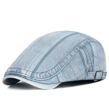 Imagem de Boné Flat Gatsby Newsboy Hat, jeans unissex azul claro - yiweisai