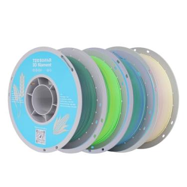 Imagem de TECSONAR Pacote de filamento de impressora 3D PLA fosco arco-íris, 4 rolos, carretel de 1 kg (1 kg) impressão 3D de 1,75 mm PLA multicolorido, filamento gradiente para a maioria das impressoras 3D FDM