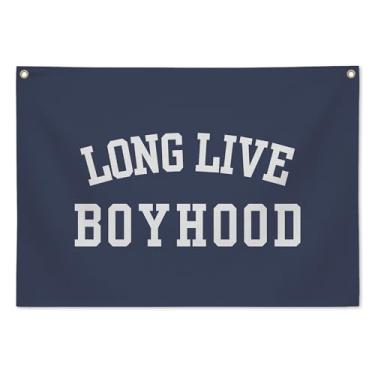 Imagem de Faixa de infância Long Live, decoração de parede de sala de jogos para quarto de crianças, placa de parede rústica de berçário para decoração de quarto de menino infantil, decoração de parede de