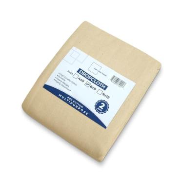 Imagem de Pano de lona de algodão premium branco escuro 227 g | Resistente a vazamentos, lavável | Ideal para pintura, artesanato e capas de móveis - Uso multiuso durável (1,8 m x 2,5 m - Pacote com 2)