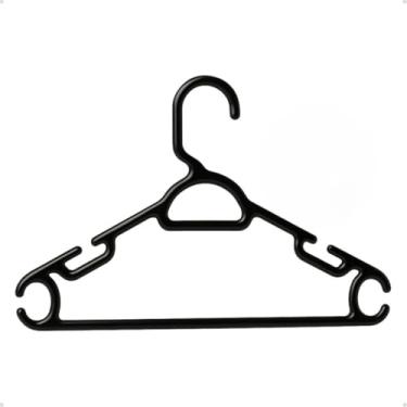 Imagem de Cabide Preto Adulto Reforçado Resistente Combo Cabides em Organizador de Roupas(30)