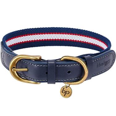 Imagem de Coleiras para cachorro Blueberry Pet 11 Padrões Vintage Poliéster e Couro GenuínoBlueberry Pet Collar - 1" Wide * (18"-22") Neck
