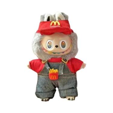Imagem de Boneca Labubu Com Roupa De Fast Food, Batatas Fritas E Refrigerante, A