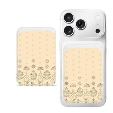 Imagem de Suporte magnético para iPhone, carteira fina de couro PU, capa para cartão, capa traseira para cartão, acessório de telefone fofo