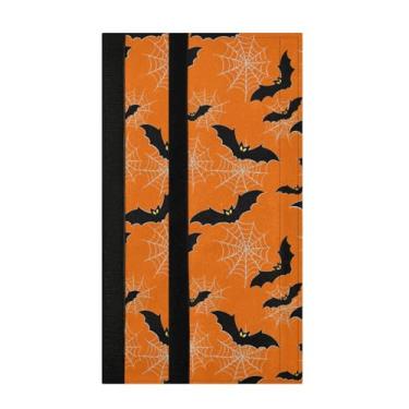 Imagem de Burbuja Conjunto de 2 capas de maçaneta de porta de geladeira Bats Webs, protetor de maçaneta lavável para micro-ondas, antiderrapante, 35,5 x 14 cm