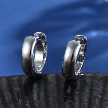 Imagem de Brincos de argola de ouro/prata para mulheres modernos, banhados a ouro 18 K, brincos de argola pequenos para mulheres, brincos de argola grossa para mulheres, 10mm, Latão, Sem pedra preciosa