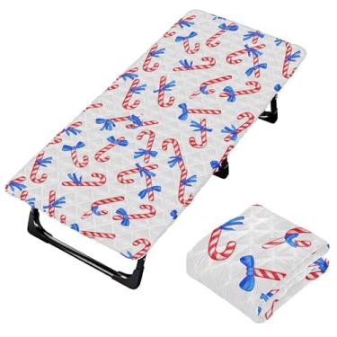 Imagem de Burbuja Lençol de berço de bengala doce para crianças, lençol de cochilo acolchoado portátil com faixa elástica para meninas e meninos, lavável na máquina, 63,5 x 127 cm