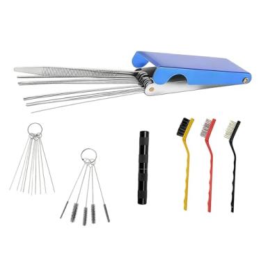 Imagem de Fenteer Kit de limpeza de carburador com escova de limpeza, limpador de bico de maçarico para remover sujeira de equipamentos de jardinagem, motocicletas e