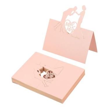 Imagem de PATIKIL 50 peças de cartões de casamento, cartões de nome, papel com glitter, cartão de lugar de casamento, etiquetas dobradas para mesa, buffet, recepção, jantar, festa, rosa