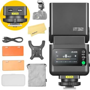 Imagem de GODOX Flash de câmera iT32 2,4 G TTL com gatilho magnético de flash sem fio X5 N X5N X5-N TTL para câmera Nikon Speedlite Speedlight, bateria de lítio de 7,4 V/900 mAh, tempo de reciclagem de 1,5 s