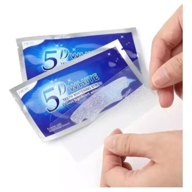 Imagem de Fitas Adesivas Clareamento Dental 5d white kit de clareamento dental 14 peças 7 dias ESPECIAL DENTE PREMIUM