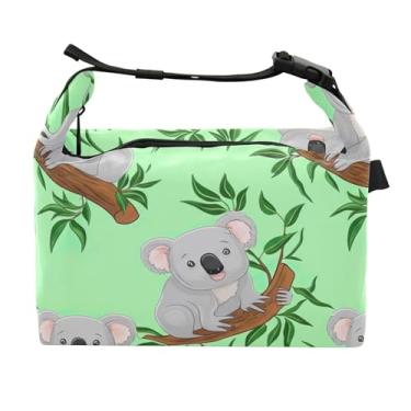 Imagem de TSENQUE Linda lancheira verde de coalas com galhos de árvore para mulheres, lancheira com alça de ombro, lancheira para trabalho, adultos, linda bolsa isolada para adultos