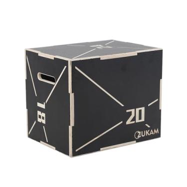 Imagem de ZUKAM Caixa de salto pliométrica de madeira antiderrapante - Caixa Plyo de madeira 3 em 1 para academia em casa e treino ao ar livre (61 x 50 x 40 cm)