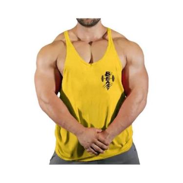 Imagem de Camiseta Regata De Algodão Masculina Para Fitness Verão Musculação Aca