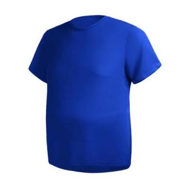 Imagem de Camisa Masculina Manga Curta Plus Size Malha Fria - Helanquinha, Azul 