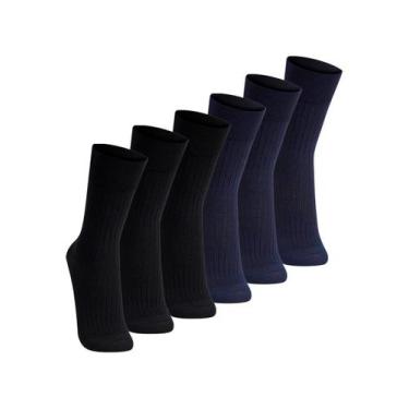 Imagem de Kit com 6 Pares de Meias Social Lupo 1795-004 Colorido, Preto