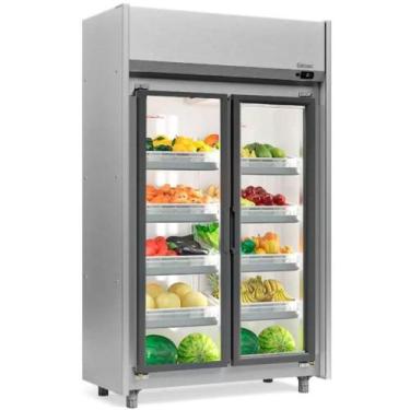 Imagem de Refrigerador Vertical Auto Serviço Hortifruti 2 portas GEAS2P Inox 220