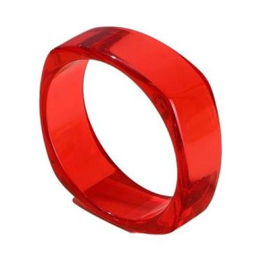 Imagem de Pulseira De Resina Acrílica Transparente Feminina Com Charms De Design