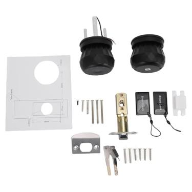 Imagem de Snsowed Fechadura de Porta Inteligente Fechadura Eletrônica Com Cartão de Impressão Digital Controle APP Compatível Com WiFi Vários Métodos Desbloqueio Maçaneta Porta Preta